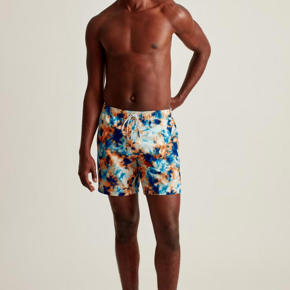 Bonobos Riviera Recycled Swim Trunks Shorts Blue Tie Dye Print XXL New